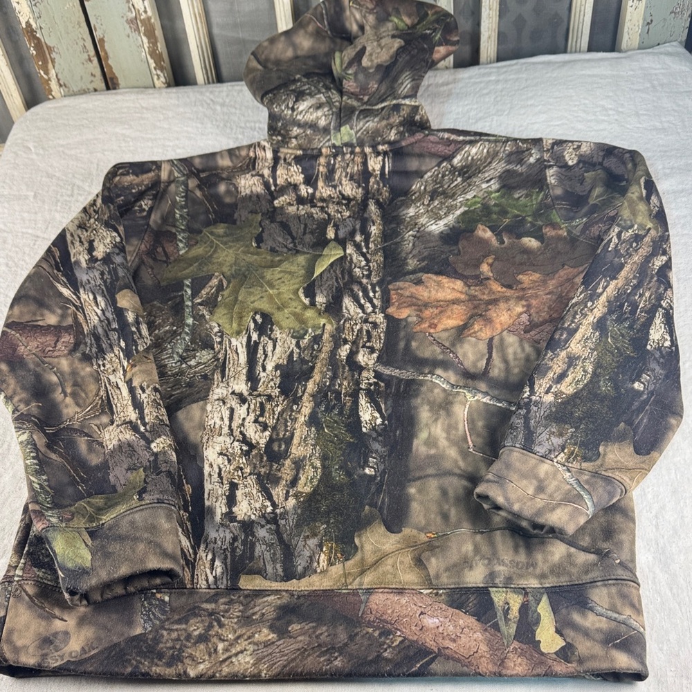 Mossy Oak Camo Hoodie with Bright Pink Logo - Picture 12 of 12